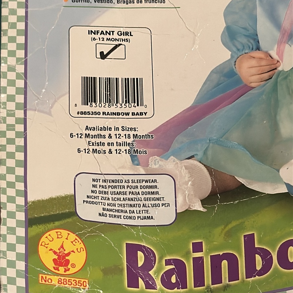 🆕 RAINBOW BABY Costume Infant 6-12M Sun‎ Dress Hat - Picture 6 of 14